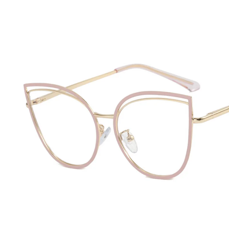 Cutout Cat Eye Metal Frame Clear Glasses Fashion Myopia Nerd Spectacles  -0.5 -1.0 -2.0 -3.0 -4.0 to -6.0