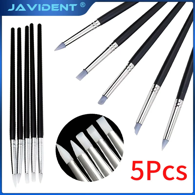 5Pcs Dental Materials Silicone Nail Brush Carving Emboss Hollow Gel Shaping Nail Art Sculpture Pen Aesthetic Sculpting Tools
