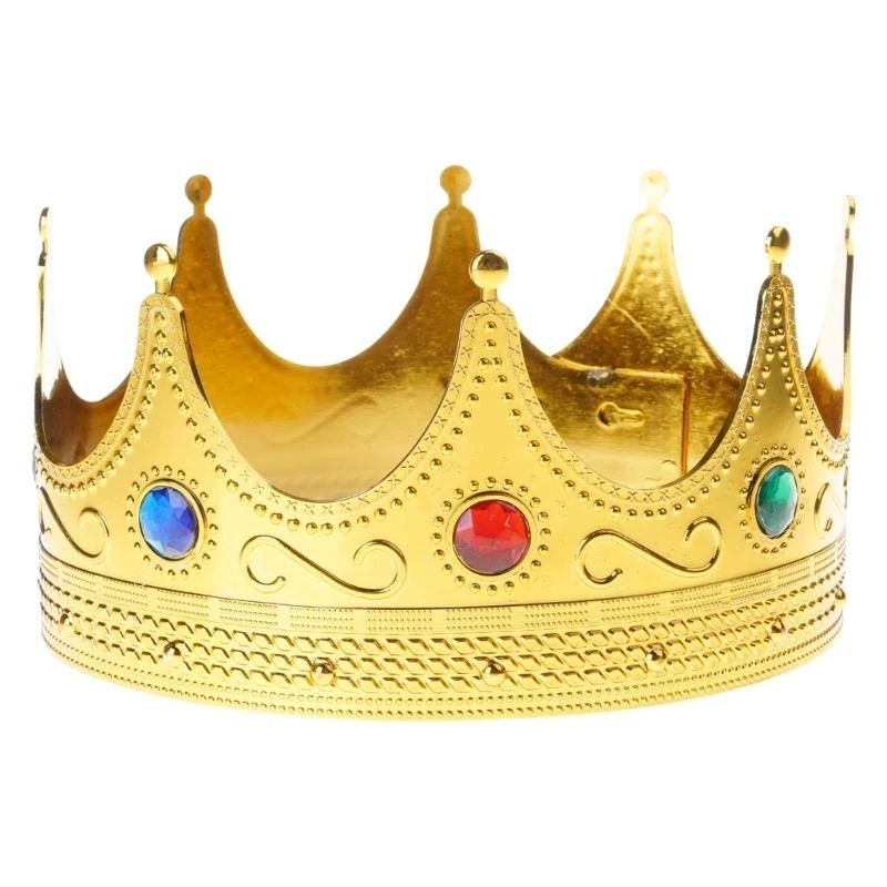 

652F Golden Royal King Crowns,Delicate Birthday Crown Hat Princed Costume Accessories Halloween Shower Party Photo Props