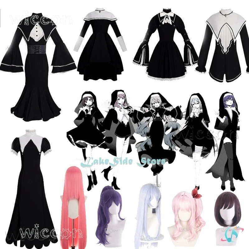 

Хэллоуин Cos Project Sekai Colorful Stage! MAFUYU ENA Mzk KANADE Косплей Костюм 25-джи, Nightcord de. xluka Diva Черная монахиня