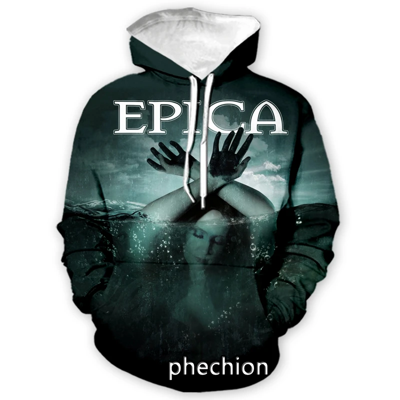 phechion New Men/Women Epica 3D Print Long Sleeve Hoodies Casual Hoodies Loose Sporting Pullover A174