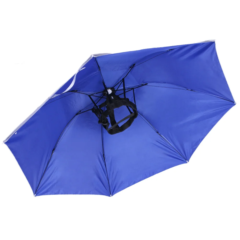 Chapéu de guarda-chuva cabeça portátil unisex, tampas de pesca anti-chuva, tampão esportes ao ar livre, adultos