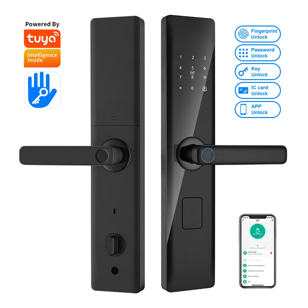 

Умный замок Wi-Fi для отеля с отпечатками пальцев и паролем Tuya или TTlock, цифровой дверной замок без ключа для деревянных дверей