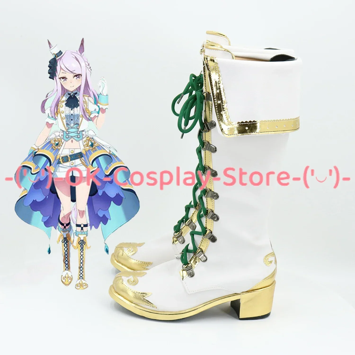 [Angepasst] Umamusume: Pretty Derby Mejiro McQueen Cosplay Schuhe Spiel Roleplay Prop Halloween Karneval Party PU Leder Stiefel