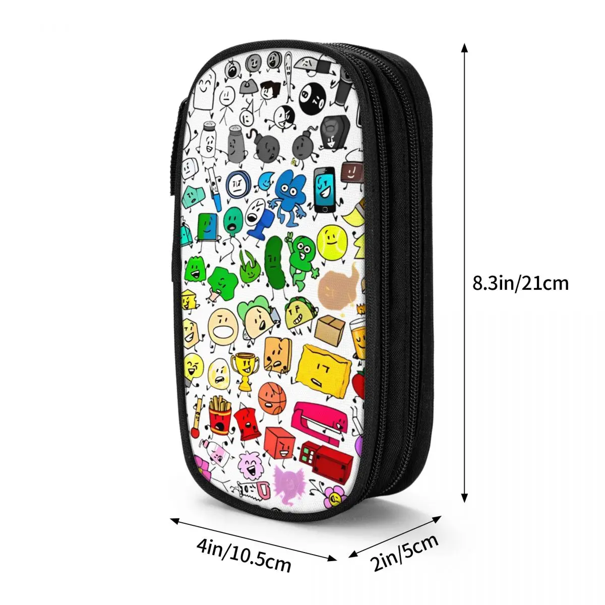 BFDI Inanimate Insanity Alle personages Etuis Battle for Dream Island Pen Box Bag Grote opslag School Rits potloodzakje