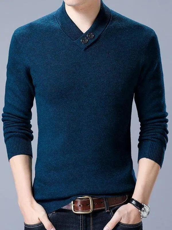 

Thiened V-Ne Knitted Sweater Men's Base irt Trendy Autumn Winter Camere Yarn Long Sve Crew Ne Pullover Faionable