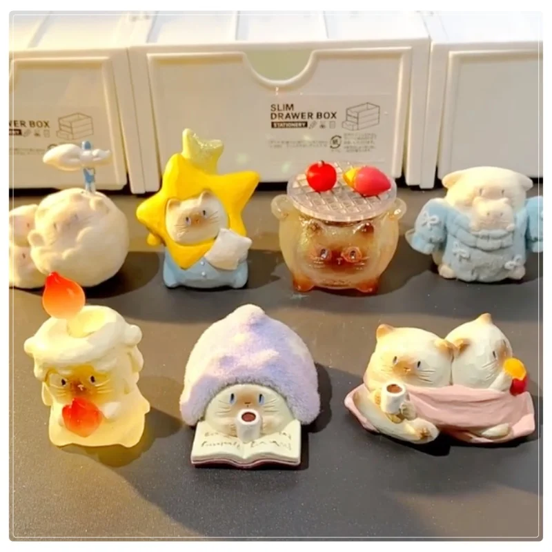 

Official Genuine Maomao Pai A Wisp Of Warmth Blind Box Cute Healing Cat Figurine Creative Mini Desktop Ornament Trendy Toy Gift