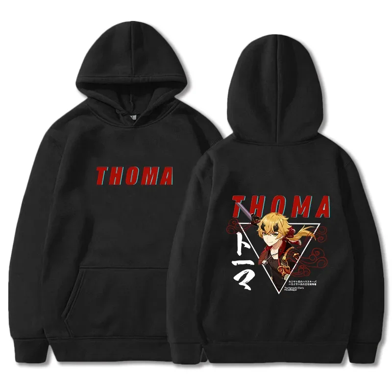 Japanese Streetwear Genshin Impact Hoodie THOMA Hoddies for Teens Unisex Sweatshirt Men Loose Hip Hop 2022 Spring Winter Clothes