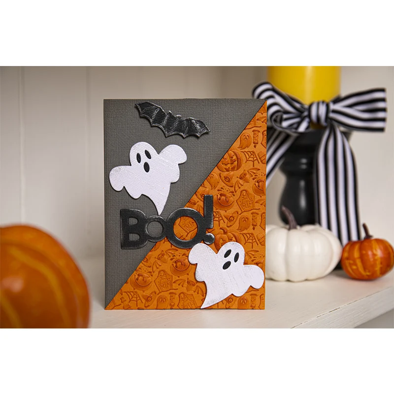 Nowy 3-d tekstury wrażenie wytłoczony Folder-elementy Halloween używane do tworzenie kartek papier do notatnika Diy proces dekoracyjny Arti