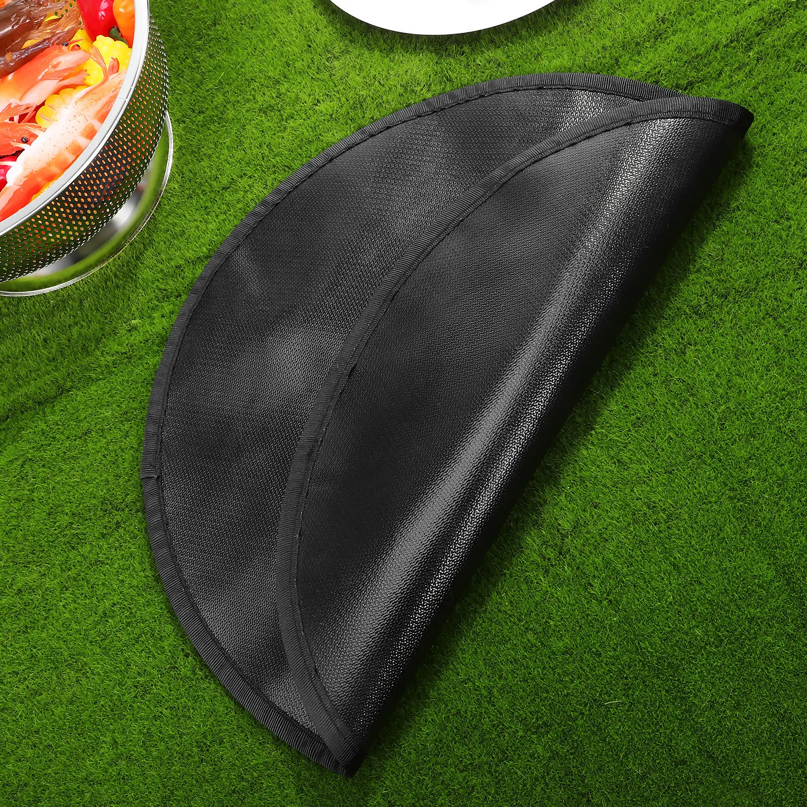 

Fire Pit Mat Circular Grill Protective Mat 14 Outdoor Deck Silicone Non Slip Under Grill Floor Fireproof Bbq Accessory