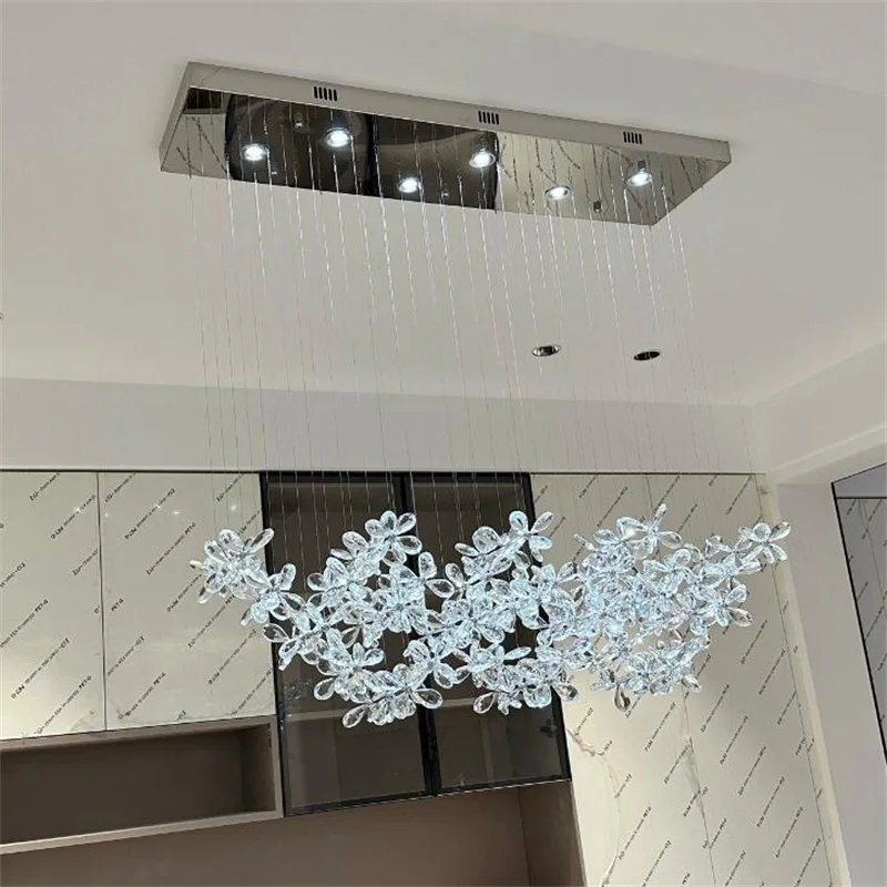 Flower crystal chandelier Dining room lights Luxury designer dining room lights Island decorative lights