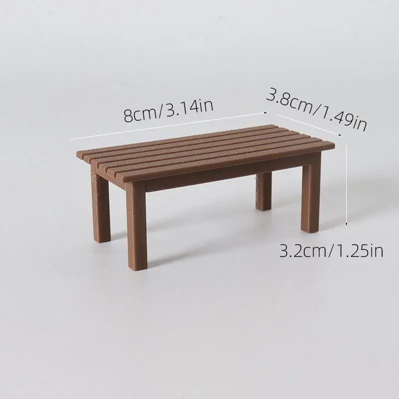 Banco de mesa de simulación para casa de muñecas, modelo de muebles para casa de muñecas, decoración, adorno de escena de vida, juguetes para juego de imitación, 1/12