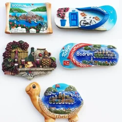 Turkey Tourism Refrigerator Magnets Stickers Bodrum Home Kitchen Decor Food Magnetic Fridge Magnets Hand Painting Crafts Gifts