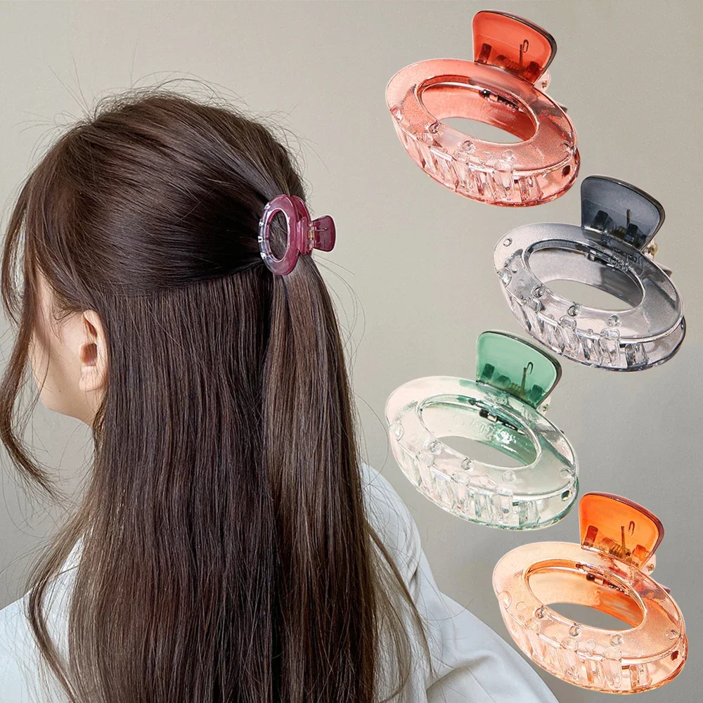 

Simple Gradient Hair Claw Elegant Transparent Geometric Acrylic Hairpins For Women Girls Back Head Shark Clips Hair Accessories