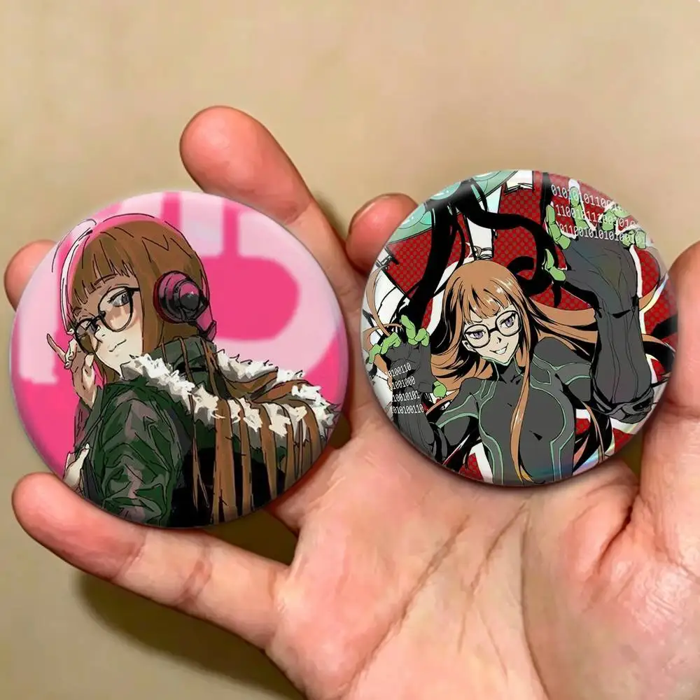RPG Persona 5 F-Futaba Sakura Joker  Badges Creative Tinplate Button PinsBrooch Badge Clothes Backpack