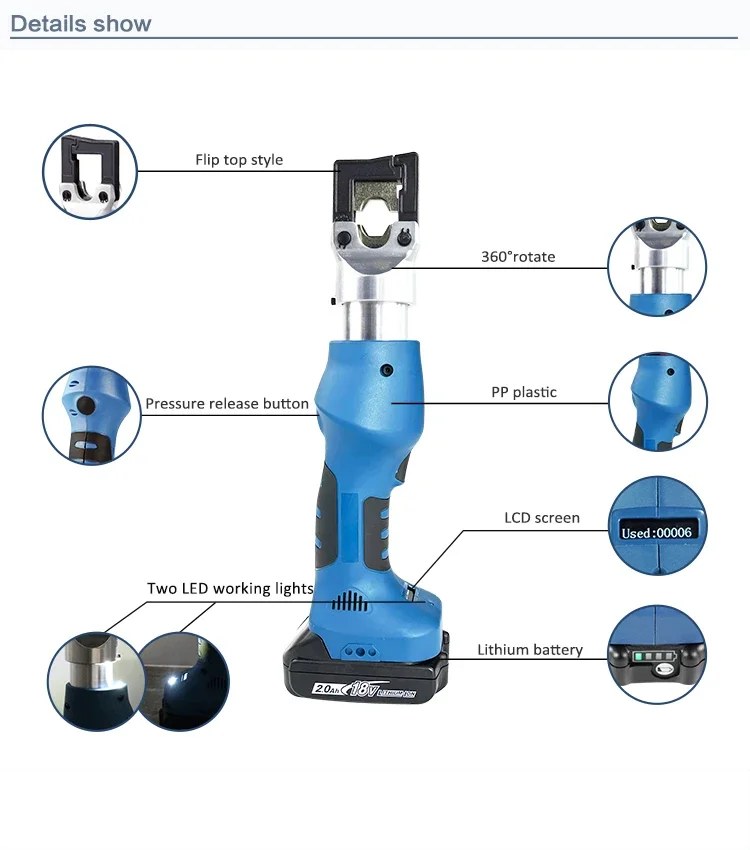 ECT-150 Mini High Performance 3.5T Power Wire Electric Hydraulic Crimping Tools