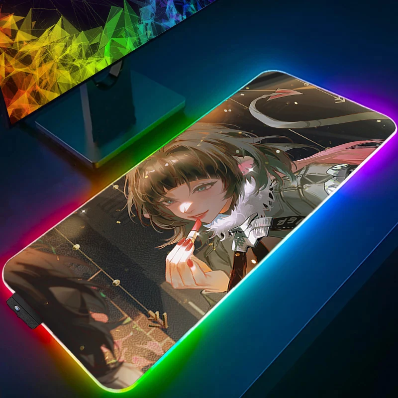 لوحة الماوس Gamer LED PC Computer Zenless Zone Zero Desktop Mat Jane Doe لوحة المفاتيح RGB Laptop Anime Gaming Accessories Mousepad