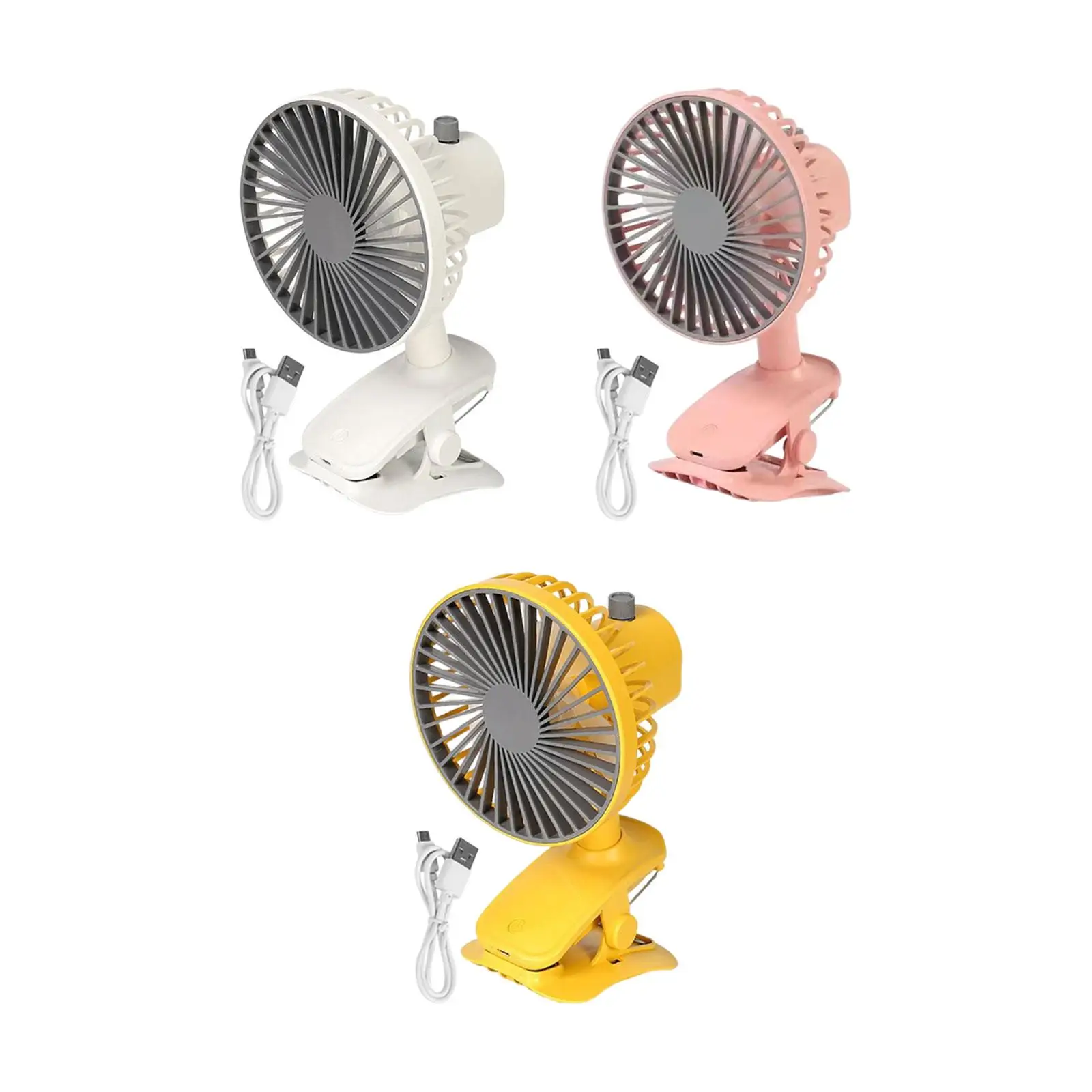 

Portable Clip Fan Quiet Rechargeable 3 Speeds 180° Rotation USB Desk Fan Personal Fan Auto Oscillating Fan for Home Dorm