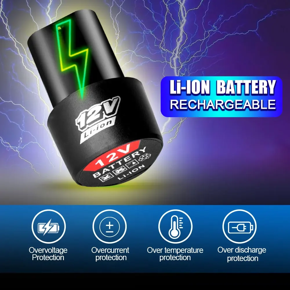 Imagem -05 - Bateria de Lítio Recarregável para Rebarbadora Furadeira Elétrica Chave de Fenda Elétrica Bateria Sobressalente Plug ue 12v 1500mah