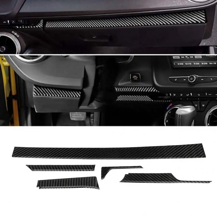 

5PCS Carbon Fiber Center Console Trim Panel Left Hand Drive for Chevrolet Camaro 2017 2018 2019 car style accessories