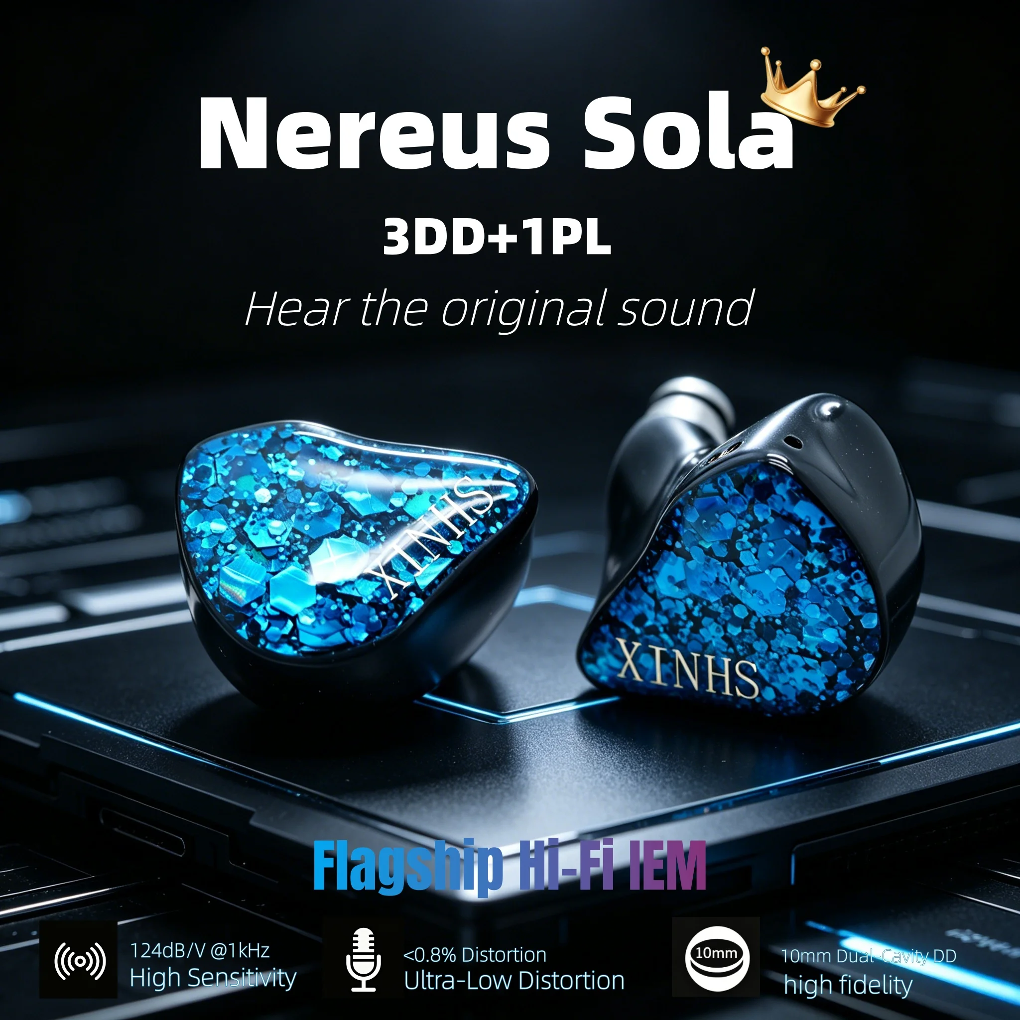 XINHS Nereus Sola HiFi IEM Multi Unit Dynamic Graphene LCP