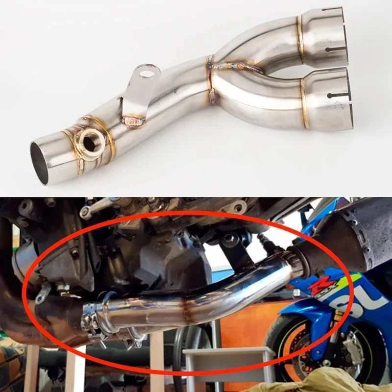 Motorcycle Escape Exhaust Muffler Link Pipe System for Yamaha YZF‑R6 R6 2006 2007 2008 2009 2010 2011 2012 2013‑2023
