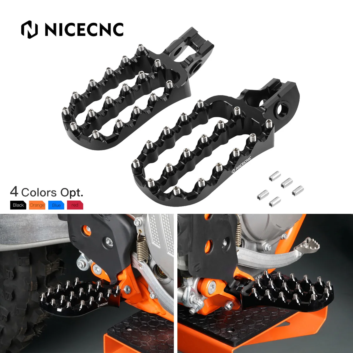 

NiceCNC For KTM EXC300 EXC EXCF 125 250 300 350 400 450 500 2017-2023 XC XCF SX SXF 2017-2022 Wide Foot Pegs Footrest Pedals