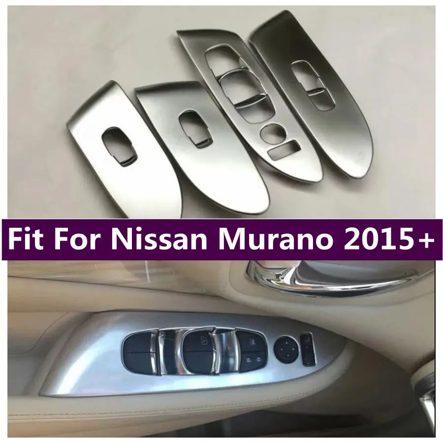 

Door Handle Holder Window Lift Button Switch Open Close Decor Panel Cover Trim For Nissan Murano 2015 - 2018 Car Accessories