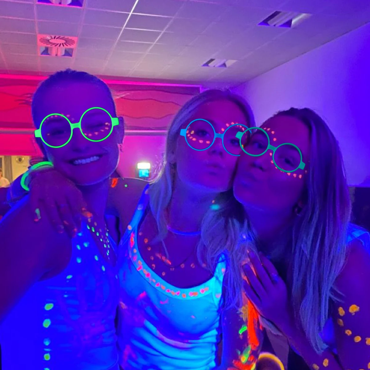 2024 5pcs Luminous Glasses Glow Sunglasses With Light Neon Fluorescent Decorative Bar Party Gift Adult Kids Birthday Props