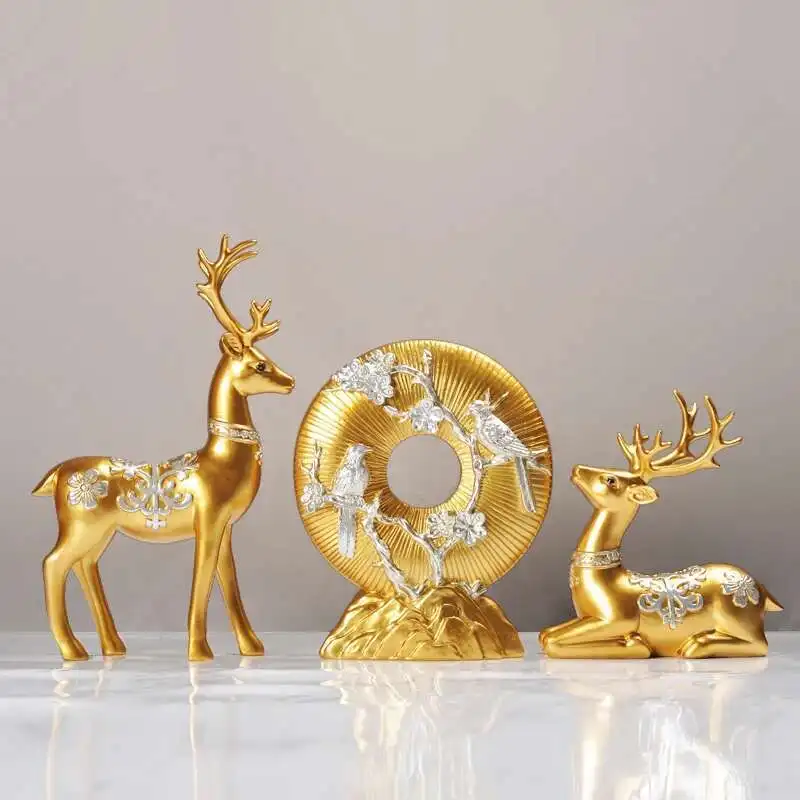 

Украшение пятнистого оленя, полуевропейское украшение для дома, подарок для гостиной, винный шкаф, креативный ТВ-шкаф, пара лося