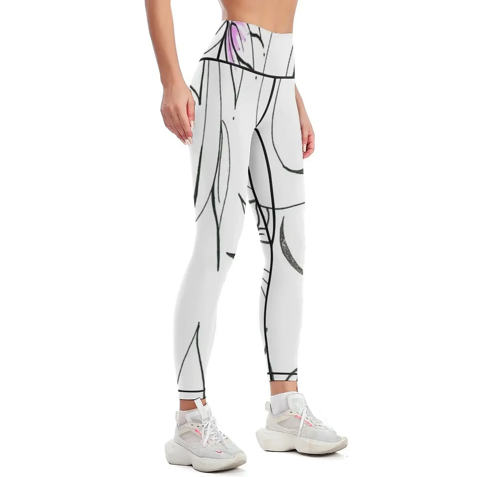 Hand painted, filigree flowers Leggings push up legging push up tights for Sportswear woman gym sport pants Womens Leggings