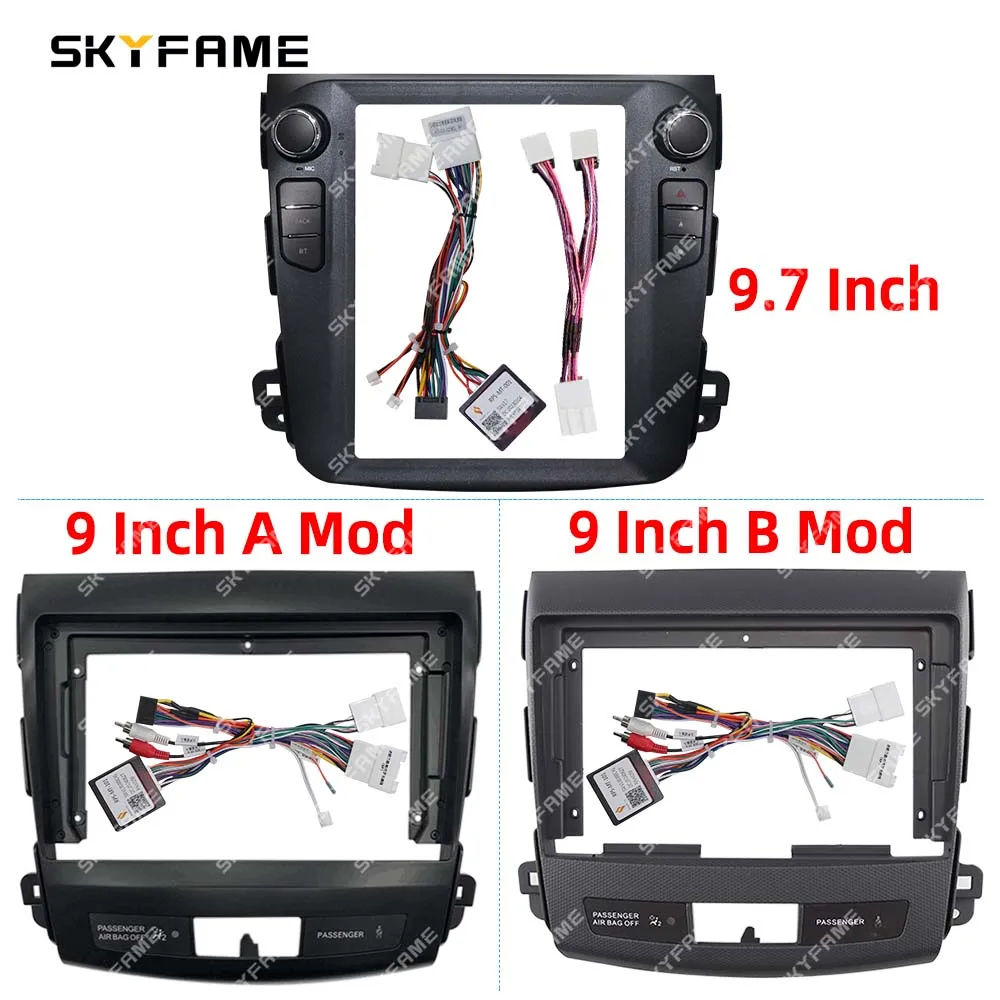 SKYFAME Car Frame Fascia Adapter Android Radio Dash Fitting Panel Kit For Mitsubishi Outlander Citroen C-Crosser Peugeot 4007