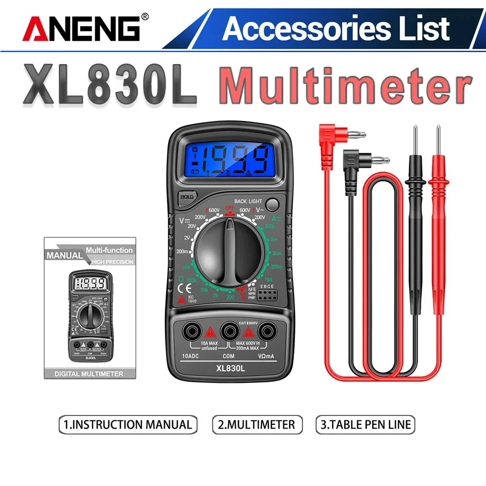 

Digital Multimeter Automotive Esr Meter Testers ANENG Electrical Dmm Transistor Peak Tester Meter Capacitance Meter tools