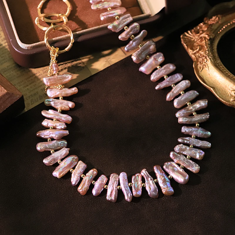 

Natural Freshwater baroque Pearl Necklace High Quality Luxury Design Necklace Banquet Women Jewelry GN0483