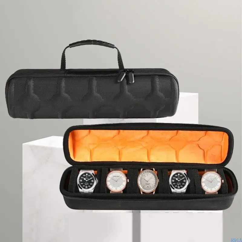 R91A Portable Watch Storage Box Water Proof Carriyng Case Coin Bag for Wristwatch Box