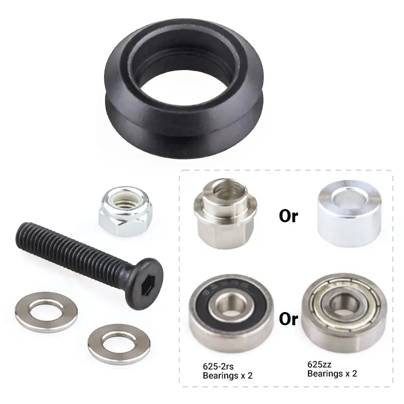 10Sets/Lot Openbuilds Delrin POM Dual V Wheel Kit with 625ZZ 625RS Bearings for V-Slot Aluminum Profile 3D Printer Parts