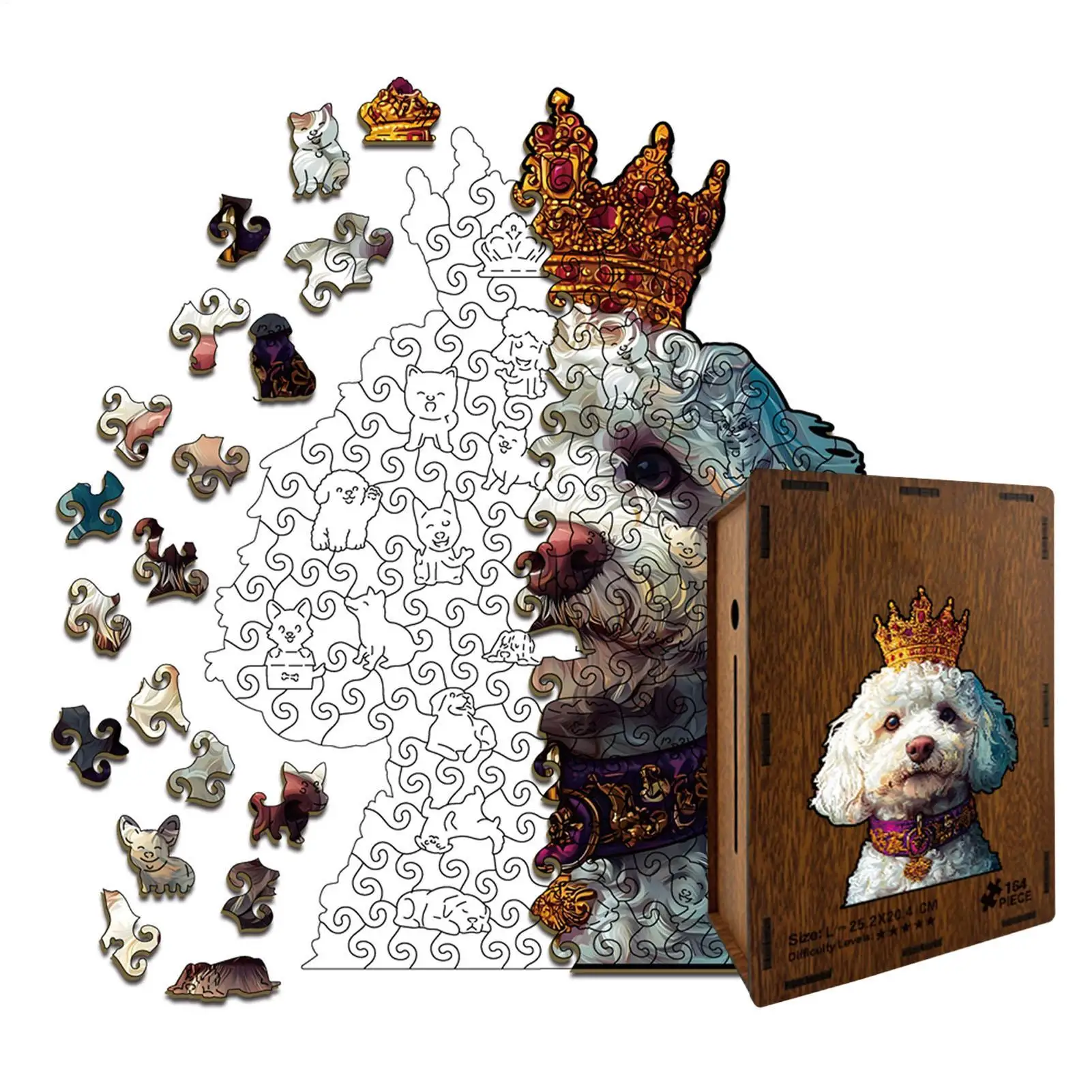 

Wooden Dog Puzzle Stress Relief Jigsaw Animal Wood Puzzles for Collectors Women Men Families Dog Lovers Holiday Birthday