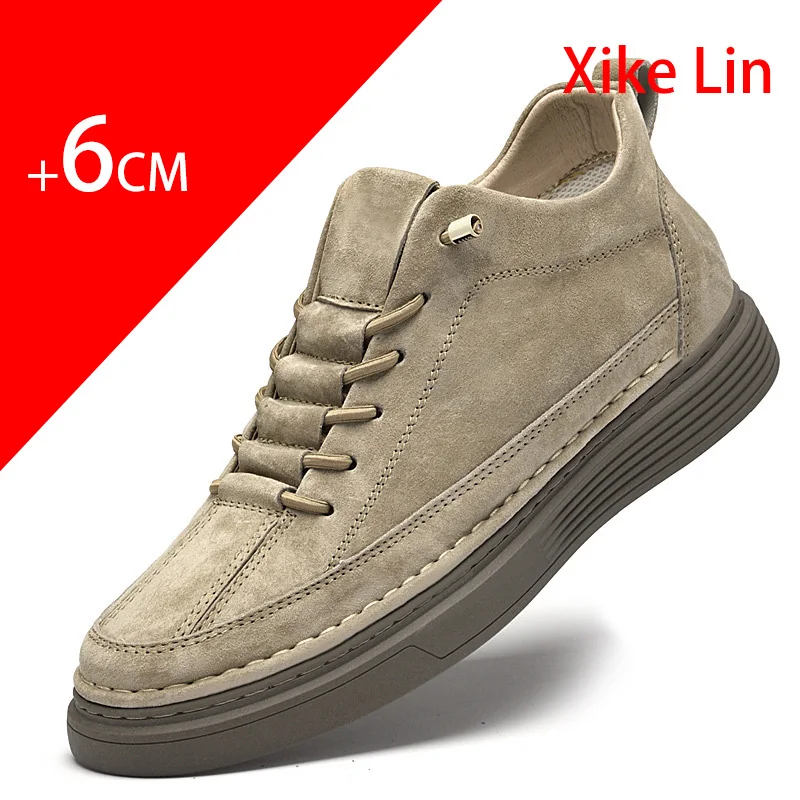 Mens heightening shoes New model in high demand With British style Trendy Soft sole Comfortable Increase by 6 centimeters