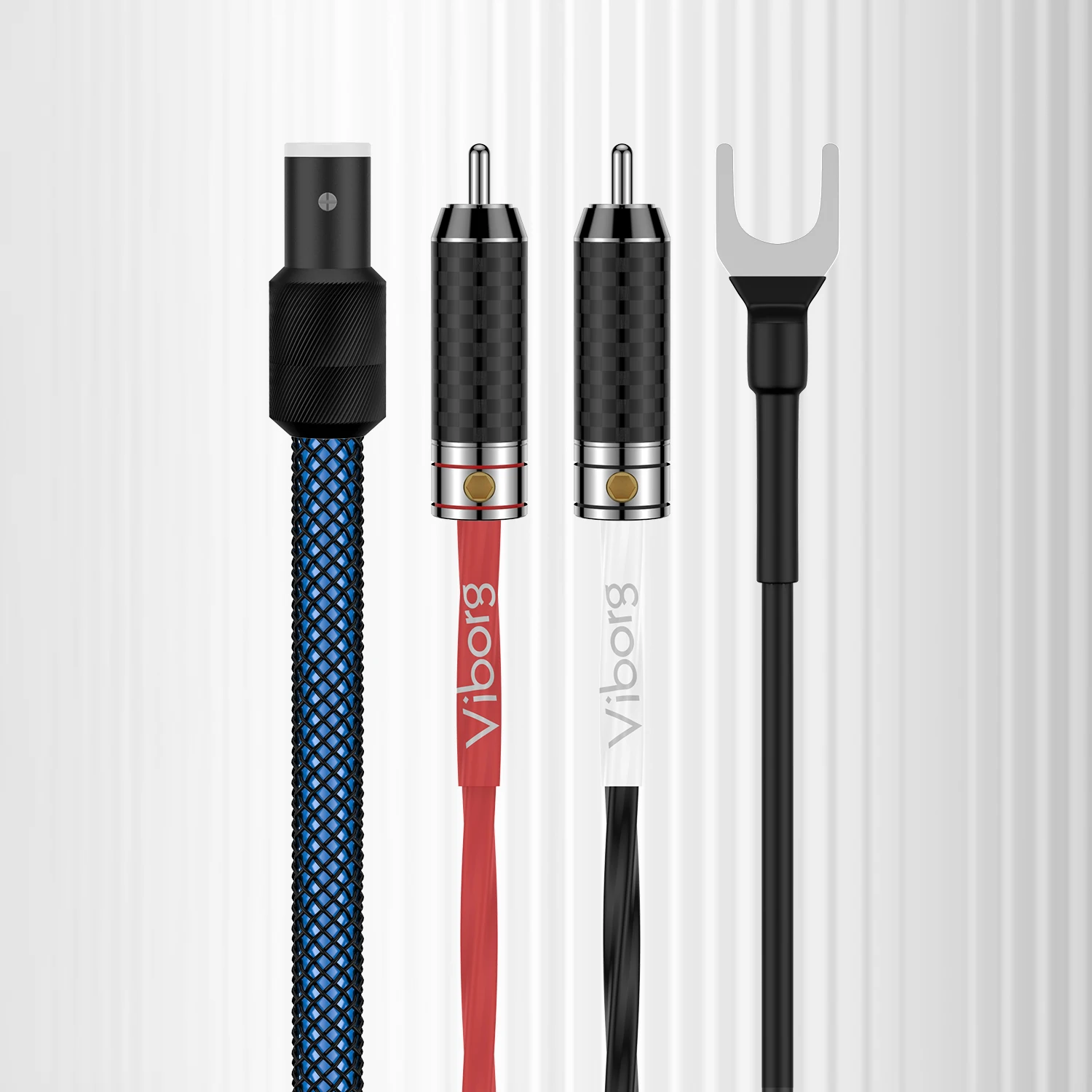 كابل VIBORG LC800 Tonarm للأقراص الدوارة 5 Pin DIN & RCA/XLR كابل تناظري فونو مع OFC مطلي بالفضة لجودة صوت أفضل