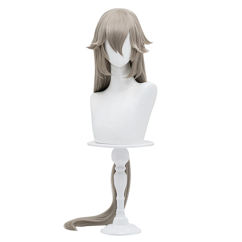 New 2024 Game Anime Zenless Zone Zero Cos Alexandrina Maid Role Play Flaxen Cosplay Accessories 115cm Long Woven Wig