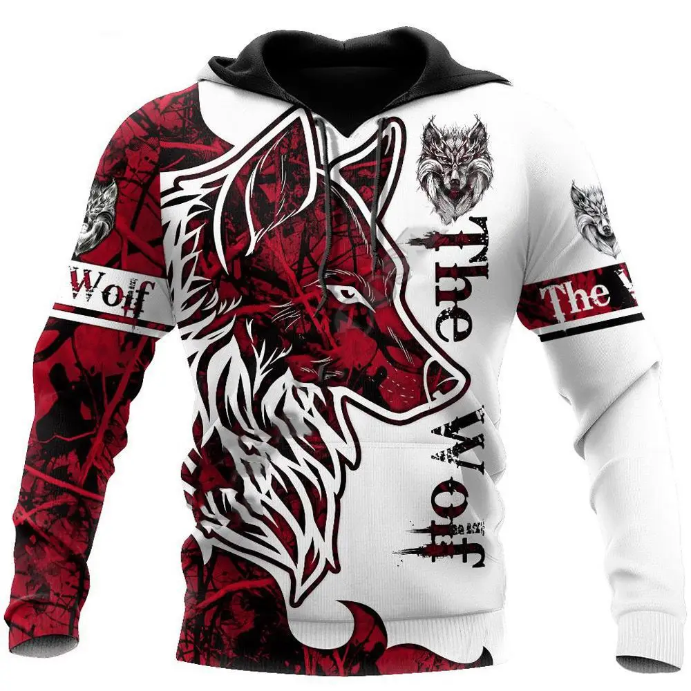 

3D Print Animal Graphic Men's Hoodies Wolf Lion Pattern Long Sleeve Hooded Clothes Fashion Creative Design Daily Casual Male Top