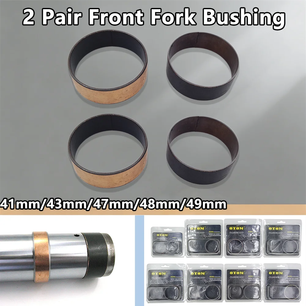 

2 пары втулок передней вилки 41/43/47/48/49 мм, запчасти для обслуживания амортизаторов для KTM, HONDA, KAWASAKI, FASTACE, Kayo, направляющие втулки вилки