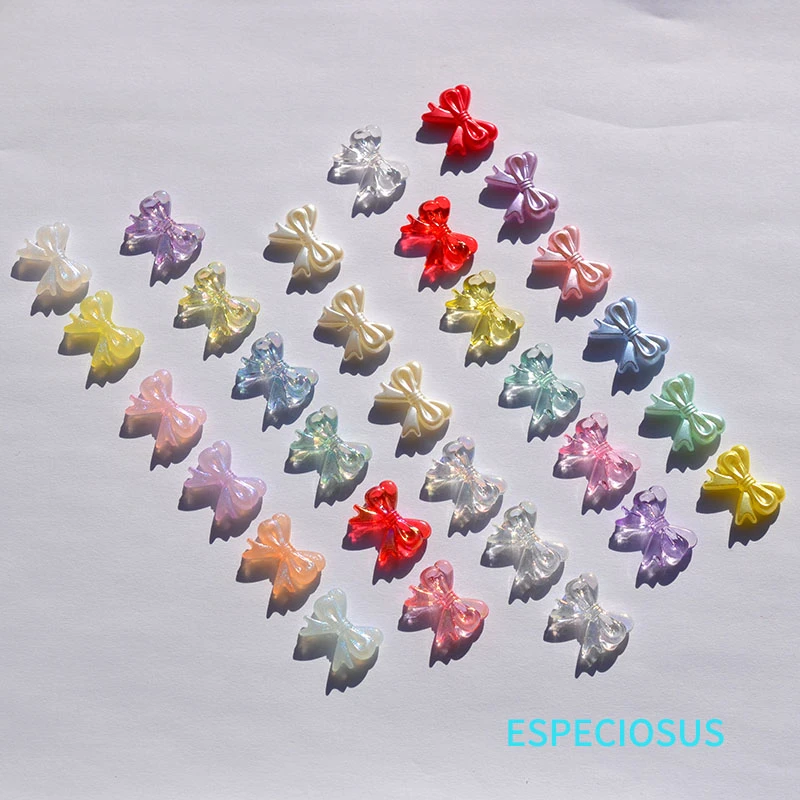 Beige Color Bowknot Spacer 19MM Cute Bow ABS Pearl Beads For Earring Making Departments ABS Pendants Jewelry Making Accessory