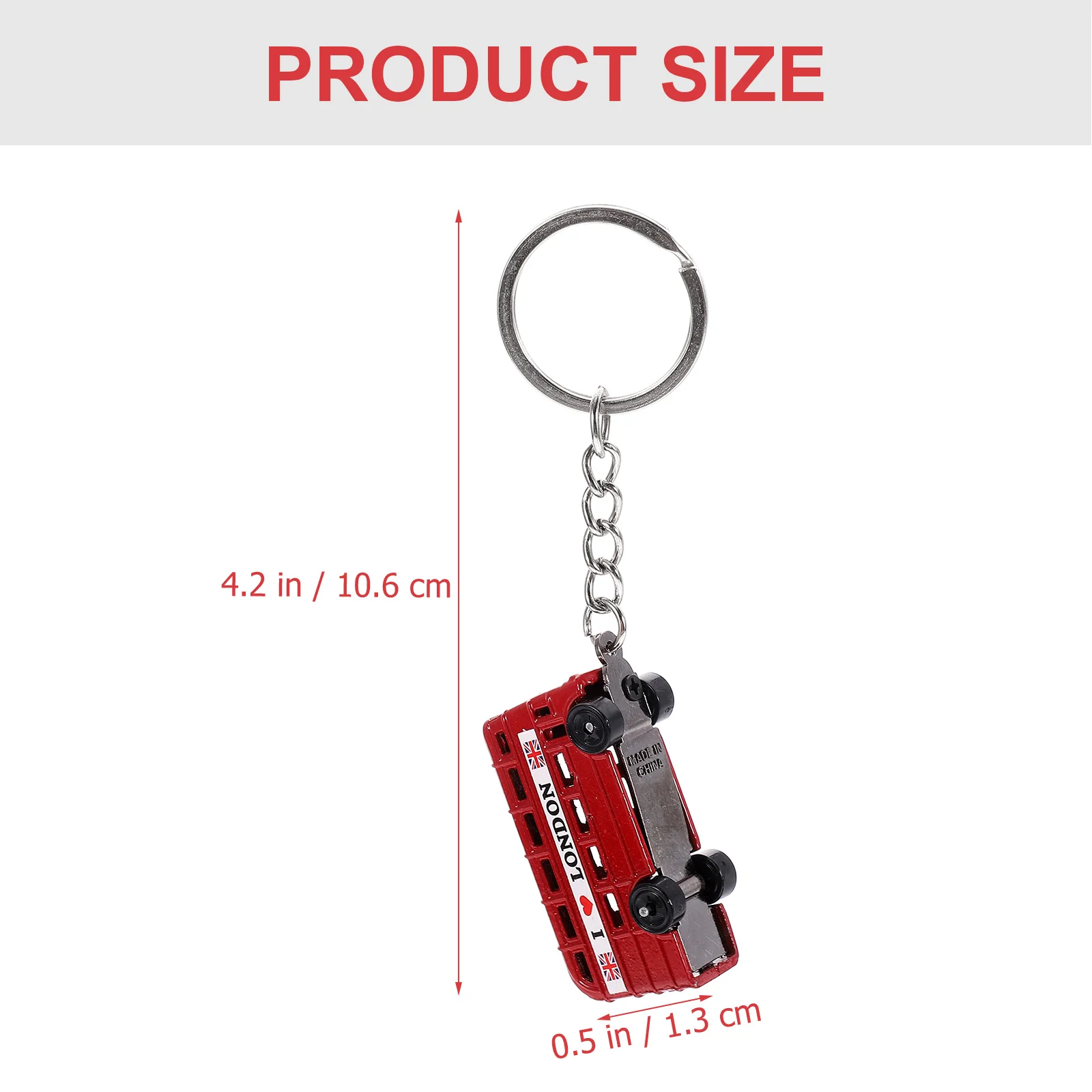 4 Pcs Key Chain Bag Pendant Creative Ornament Telephone Booth Keychain Girl Car for Zinc Alloy Mailbox