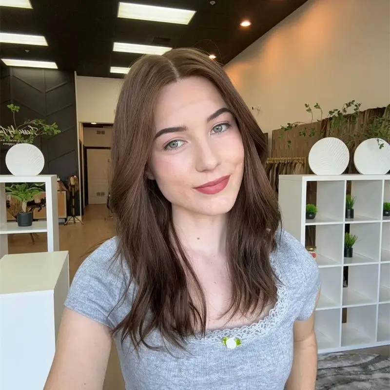Warm Brown Highlights Synthetic Lace Front Wig with Roots 13x4 Short Wave Bob Original Factory Cheap Wigs Small/Laege Size Cap