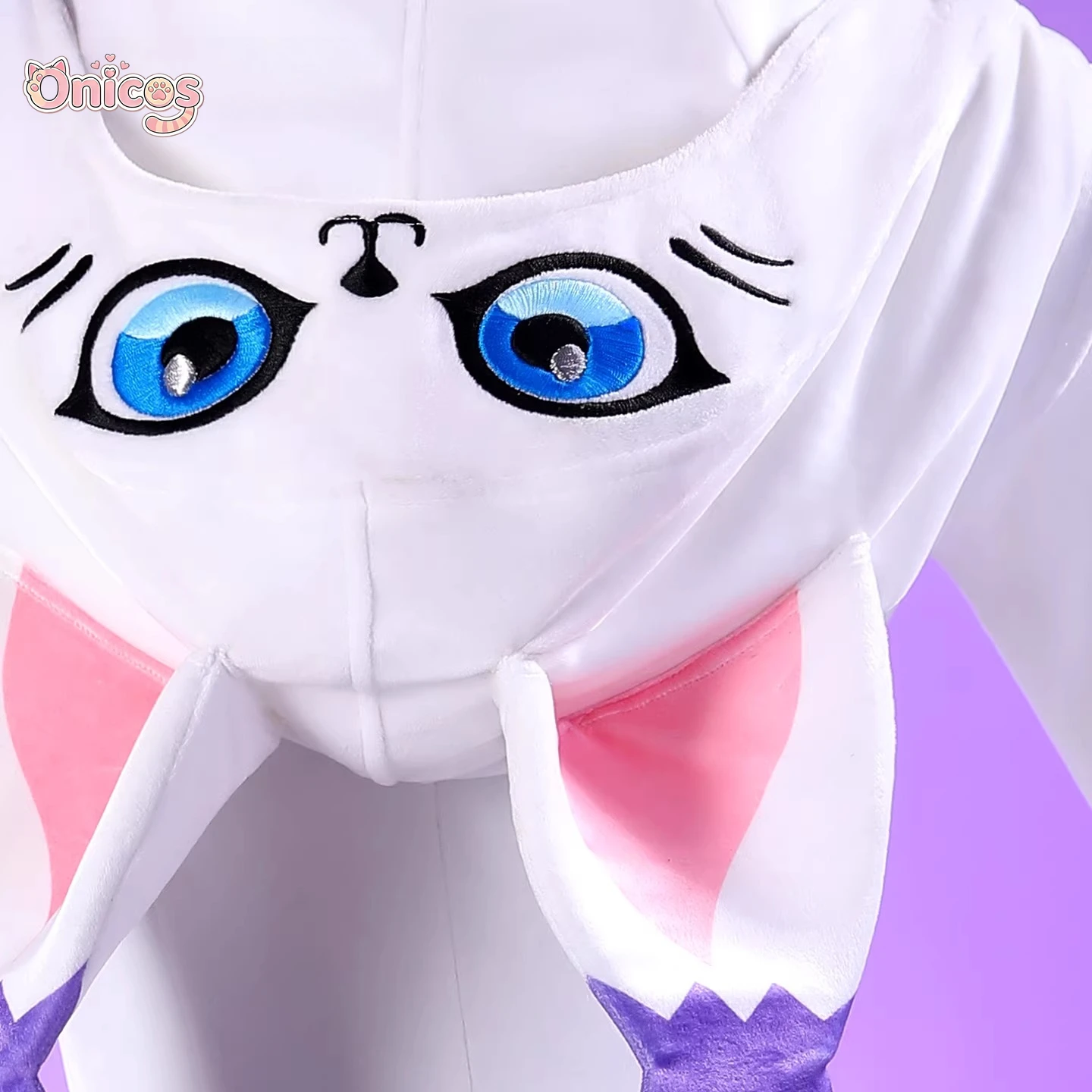 Tailmon Anime Cosplay Costume: White Hooded Suit with Cat Ears and Tail Dress/Pants Options Onicos view 4