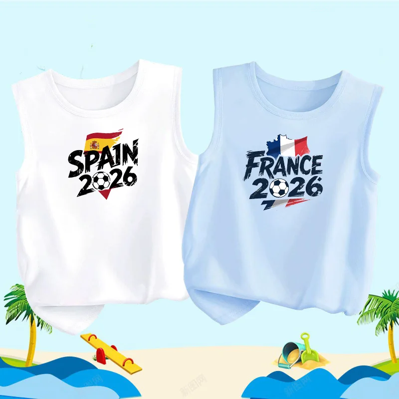 Children's National Football Team Tank Tops Summer Sleeveles