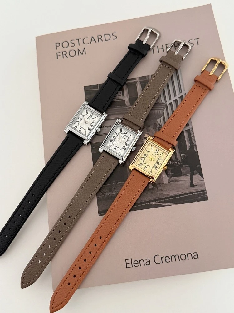 New 2026 Hot Sale Women's Watch Retro Square Gold Pointer Quartz Watch Waterproof Clock Business Dress Watches for Woman
