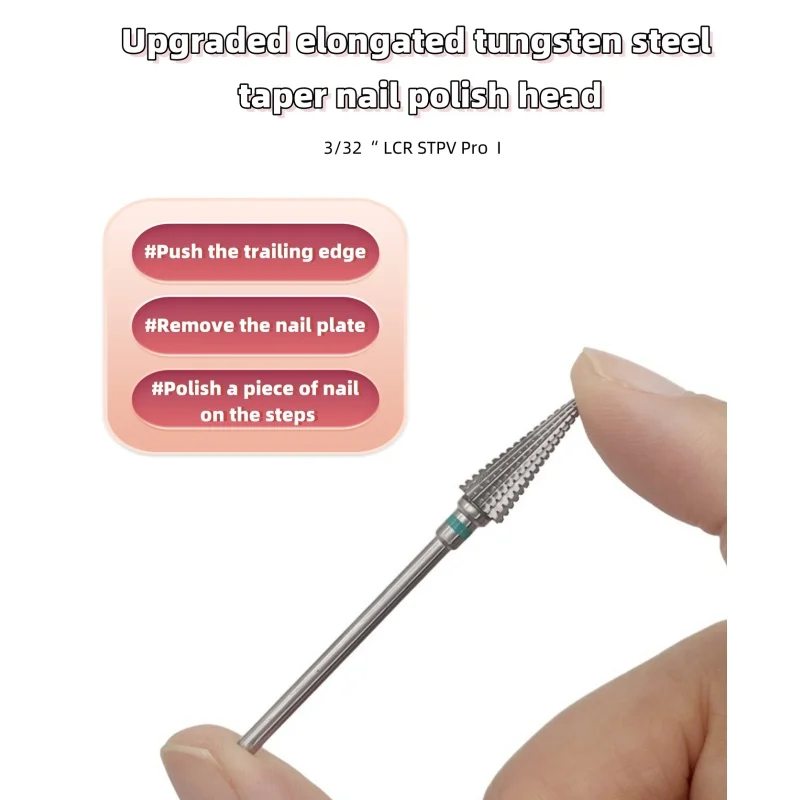 1 قطعة 17 مللي متر برو مخروط كربيد بشرة نظيفة مسمار بت مسمار التنغستن مثقاب الخشب الكهربائية طحن لدغ مانيكير التدريبات الأظافر الإكسسوار #5