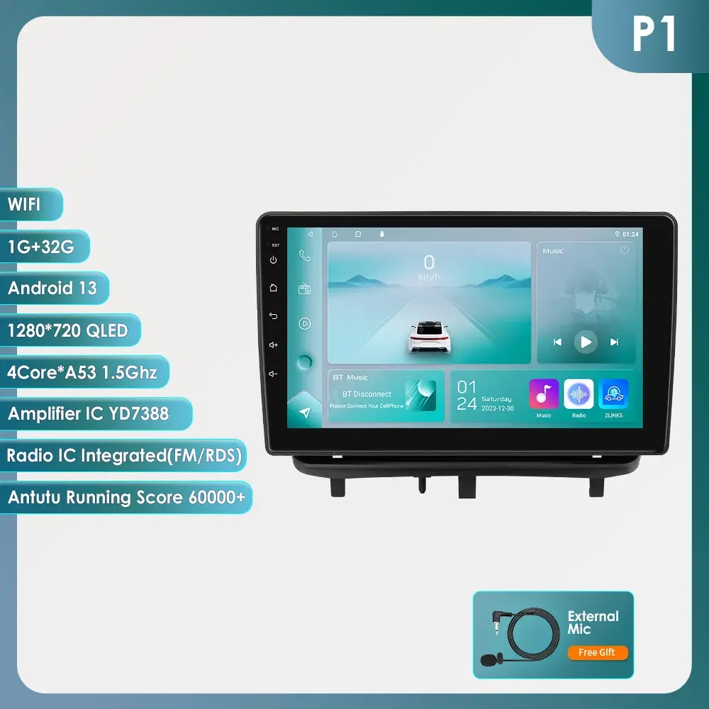 2din 9 "Android 12 Autoradio Voor Opel Corsa D 2007-2012 Hatchback Van Auto Multimedia Radio Speler Navi Gps Carplay Autoradio